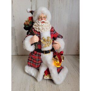Possible dreams plaid tidings RARE clothtique‎ lantern Santa Claus toy sack Xmas